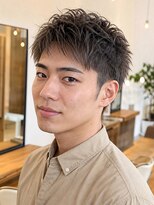 ルードノエル(Rue de noel)&nbsp;アップバングショート毛流れショート束感メンズパーマ