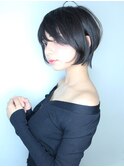 【morio池袋】黒髪大人可愛い前下がり小顔ショート