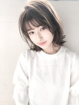 エレノア トーキョー 恵比寿(ELEANOAH TOKYO)&nbsp;レイヤーエアリーミディ＃黒髪ショートパーマホワイトアッシュ