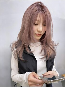 オアシス(oasis) 【oasisマミ】10代20代ハイトーンピンクベージュ/裾カラー