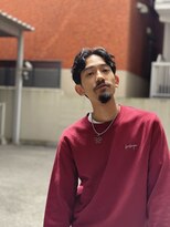 メリケンバーバーショップ フクオカ(MERICAN BARBERSHOP FUK)&nbsp;波巻き束感ショートツーブロックマッシュアップバングコンマヘア