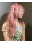 ウルフ レイヤーカット ケアブリーチ デザインカラー