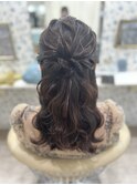 ハーフアップ／結婚式／お呼ばれヘア／参列へア／二次会へア