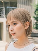 ガーデンヨコハマエスト(GARDEN YOKOHAMA est)&nbsp;ボブ　外ハネボブ　くびれヘア　切りっぱなしボブ　暗めカラー