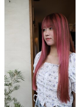 ヘア デザイン ギタ(HAIR DESIGN GHITA) ハイライトからのピンク