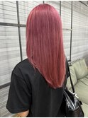 小顔見せレイヤーカット◎ピンクカラーメブリーチカラー