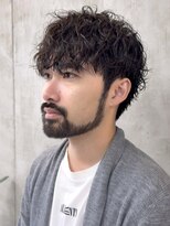 オルト(Altn) 大人の波巻きスパイラルパーマミディアムロングメンズカットヘア