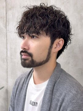 オルト(Altn) 大人の波巻きスパイラルパーマミディアムロングメンズカットヘア