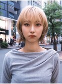 ボブ前髪カット小顔ハイトーン顔周りレイヤー_F30774