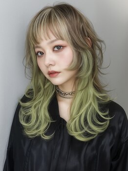 ダメージレスに理想叶えるケアブリーチや、インナーカラー、ハイライトなどの豊富なデザインに対応します◎