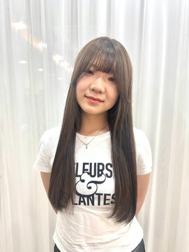 エトネ ヘアーサロン 仙台駅前(eTONe hair salon) long【オリーブグレージュ×ストレート】