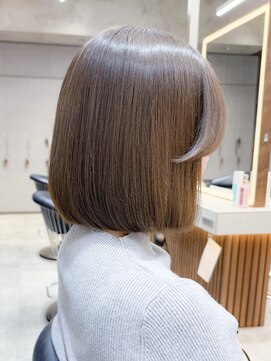 ボブショートボブ縮毛矯正ベージュグレージュ門前仲町