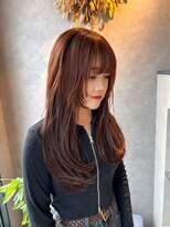 エミュ 辻堂(e'mu)&nbsp;ミディアムレイヤー×ワインレッド［辻堂］