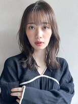 リヤン 表参道(lyann) ミルクティーブロンド前髪ダークブルー艶感愛されイメチェン