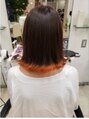 コアフィールド マサコ島田店 裾カラーでオレンジをいれました！外はねセット♪