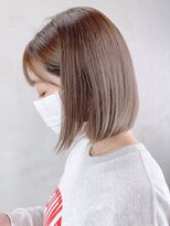 アルバム 池袋(ALBUM)&nbsp;ボブベージュ_ミニウルフこなれミディくすみブルー_ba361171