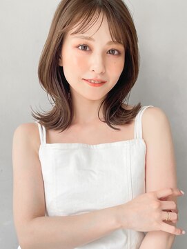 レクタ(RECTA) マチルダボブ短め前髪インナーグレージュ切りっぱなしミディ4