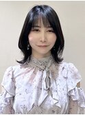 顔周りカット/小顔/おくれ毛/韓国風ヘア/くびれヘア大人ガーリー