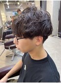 波巻き短髪ツーブロック束感モテる黒髪