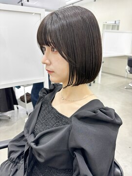 キートス 高知店(kiitos) 丸みボブ/顎下ボブ/深みグレージュ