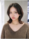 ロング顔周りレイヤー前髪カット韓国ヘア美髪_ba553632