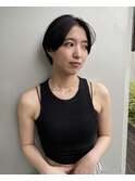 丸みショートシースルーバングくびれショートボブミニボブ