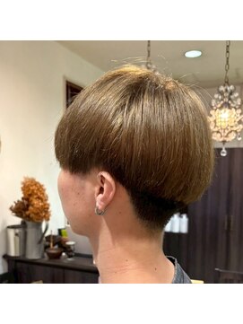マイ ヘア デザイン 岡崎(MY hair design) メンズカットメンズ髪型韓国風マッシュショートハニーベージュ