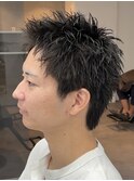 スパイキーショート アップバング 短髪