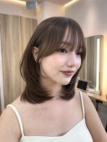 ウェイズトウキョウ 新宿店(Ways TOKYO) 前髪ありミディアムレイヤーカット顔まわり透明感カラーベージュ
