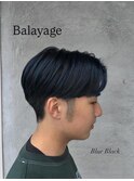 バレイヤージュ × ブルーブラック