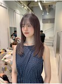 ダークパープル/ボブ/ブリーチなし/オリーブベージュ/田町