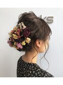 結婚式◎20代30代トレンド☆ドライフラワーたっぷりヘアセット