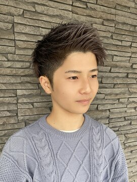 ハイバレーヘアーメゾン(HIGH VALLEY HAIRMAISON) メンズアップバングジェットモヒカンダブルカラーグレー