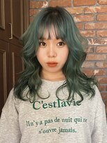 キャロルガーデンズ ボコカ 表参道(Carroll Gardens bococa)&nbsp;くすみグリーン 恐竜カラー ウェーブミディアム レイヤー