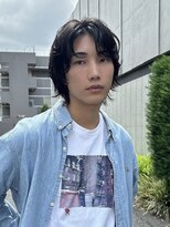 ◎メンズボブウルフメンズミディアムメンズロングワックスなし