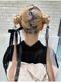 振袖ヘア成人式ヘア袴ヘアラメアレンジツインテールK20241108