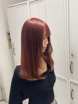 リー 梅田(Lee) ピンクカラー/チェリーピンク/ダブルカラー/艶髪/ワインレッド