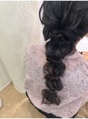 編みおろしヘア