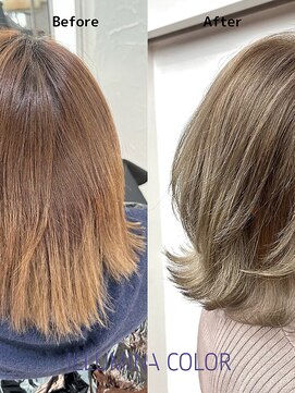 シャインヘア ラテ 新百合ヶ丘(Shine hair latte) マロンベージュホワイトブロンドウェーブミディアム