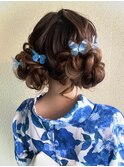 IRIS☆浴衣ヘア☆ふわふわ☆ツインお団子