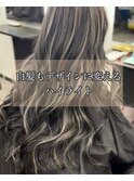 白髪をデザインに変えるハイライト／白髪ぼかしハイライト