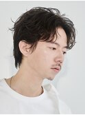 天神フェザーパーマセンターパートウルフカットニュアンスパーマ
