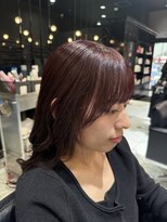 サンカリ イオンモール新居浜店(SANKARI)&nbsp;大人可愛い艶感ボルドーピンクカラー