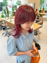 ガリカ 横浜(Gallica) ブリーチなしチェリーレッド×ウルフレイヤー