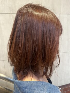 モア 下通店(MORE) オレンジブラウンのミディアムレイヤー