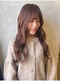 ロング×ピンクブラウン