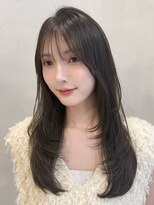 アグノス 青山(Agnos)&nbsp;薄めバングダークパープル美髪夏似合わせカット外ハネボブ