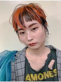 エッジショート、オレンジ、ハイライト、ローライト