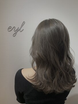 エイル 西梅田(eyl) ラフウェーブ×オリーブブラウン