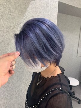 エヌ 武庫之荘店(enu) ロイヤルブルージュ×グリッターボブ